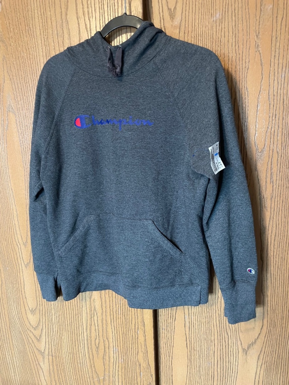 CHAMPION NAME LOGO UNISEX HOODIE DARK GRAY SIZE M NWT MEN’S WOMEN’S